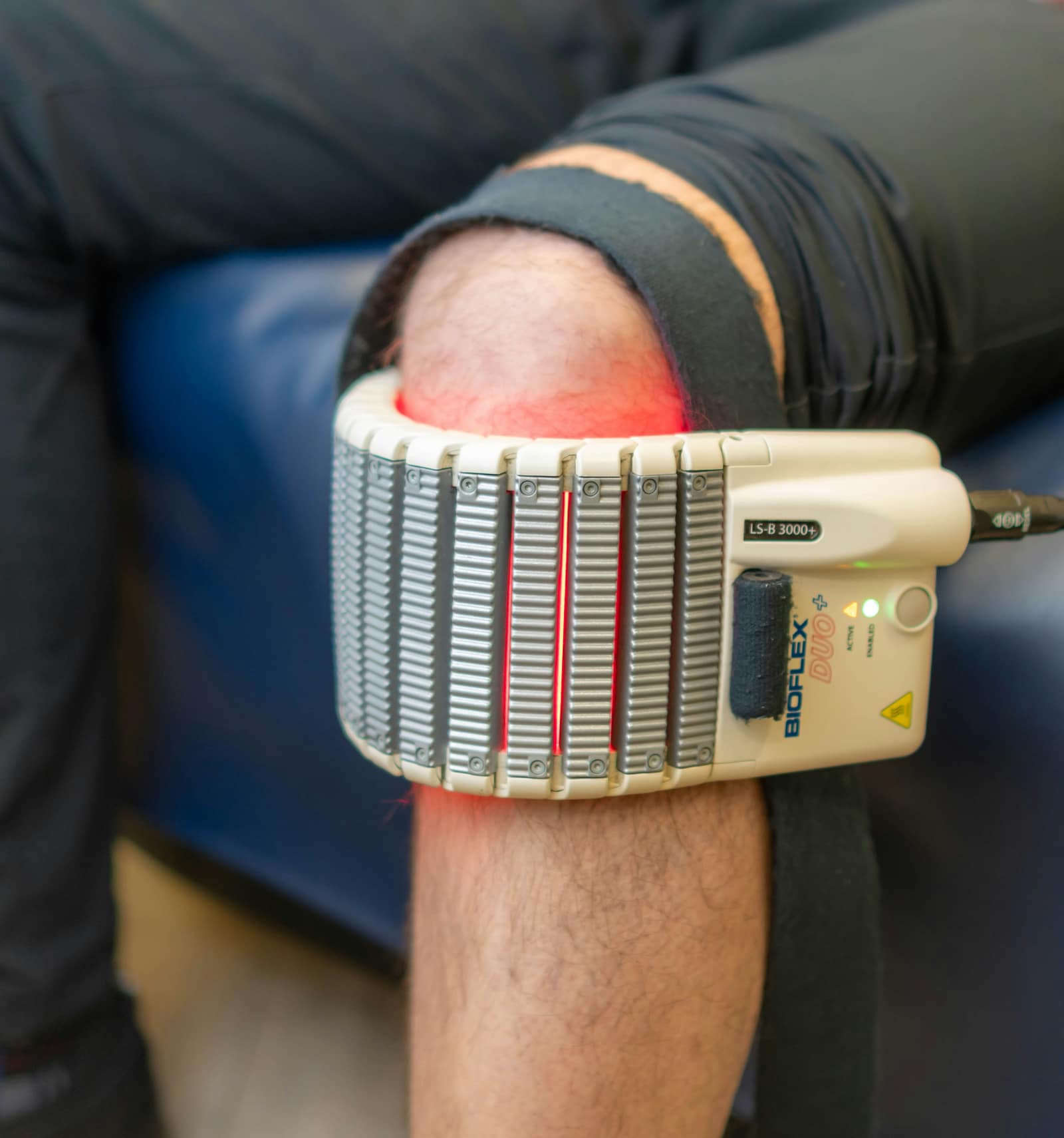Knee treatment in progress